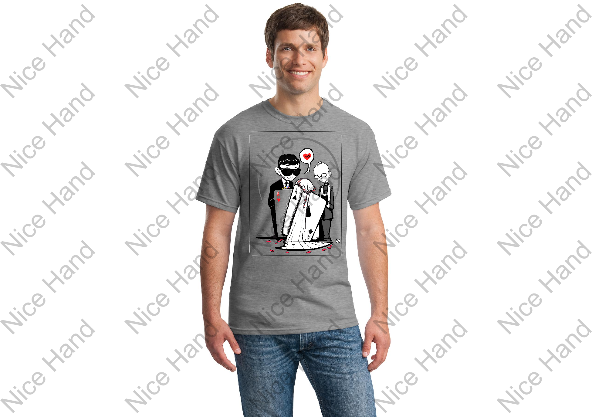 Married To Aces T-shirt - Marriedoutlinegrey